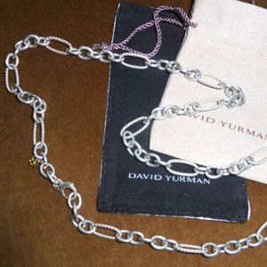 DAVID YURMAN Y2k 32” extra large twisted oval and oval link SS FIGARO necklace.